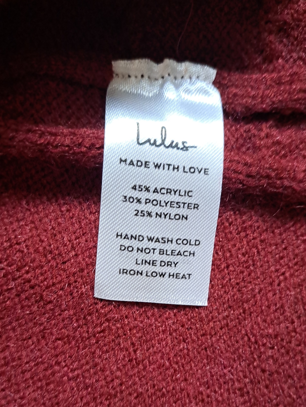 NWT Lulus Sweetly Seasonal Burgundy Cable Knit Sweater Mini Dress XS - Picture 8 of 9